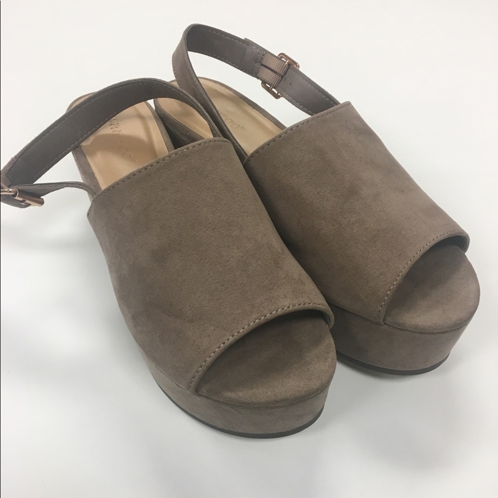 Suede platforms by Bamboo. Size 7.